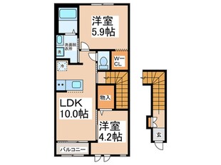 仮）泉佐野市下瓦屋新築アパートの物件間取画像